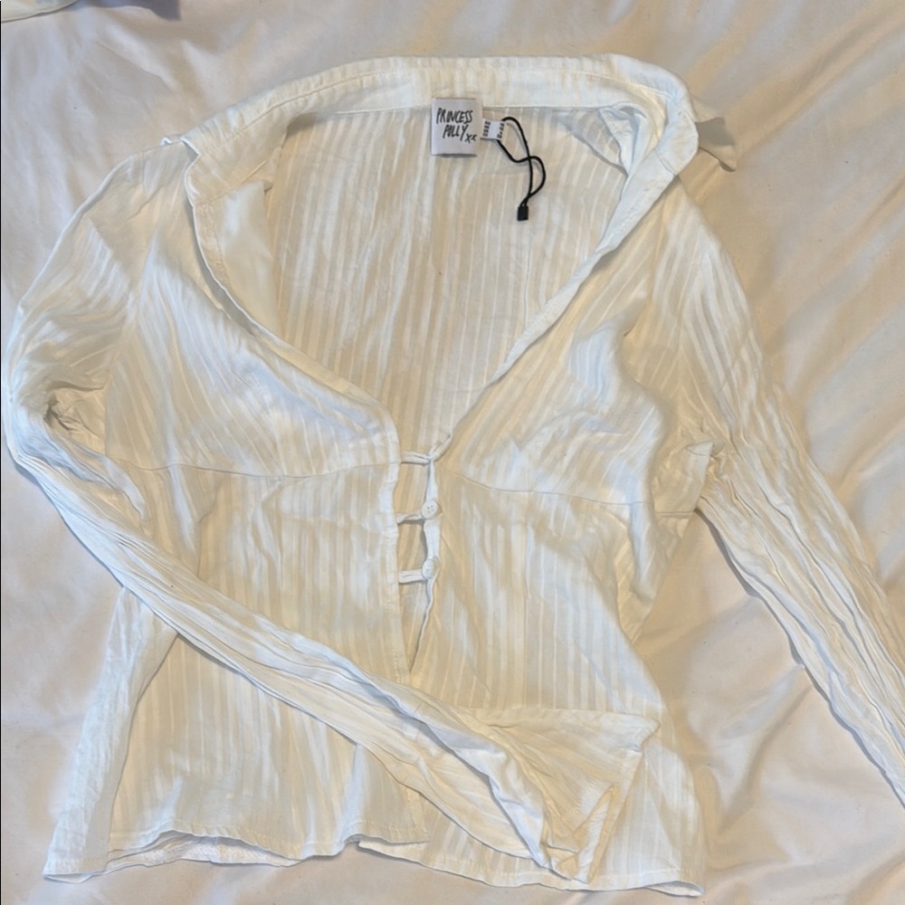 Princess Polly White Button Up Front Blouse